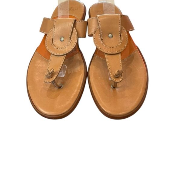 HOGAN Women's Italy Thong Leather Beige Slide Sandals 39  9 - Picture 4 of 7